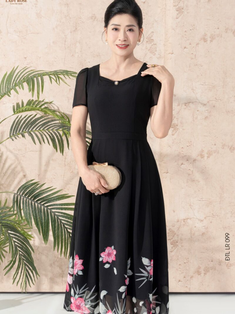 Đầm tay ngắn dáng xòe chất liệu chiffon 25S56ĐTCLR099-2
