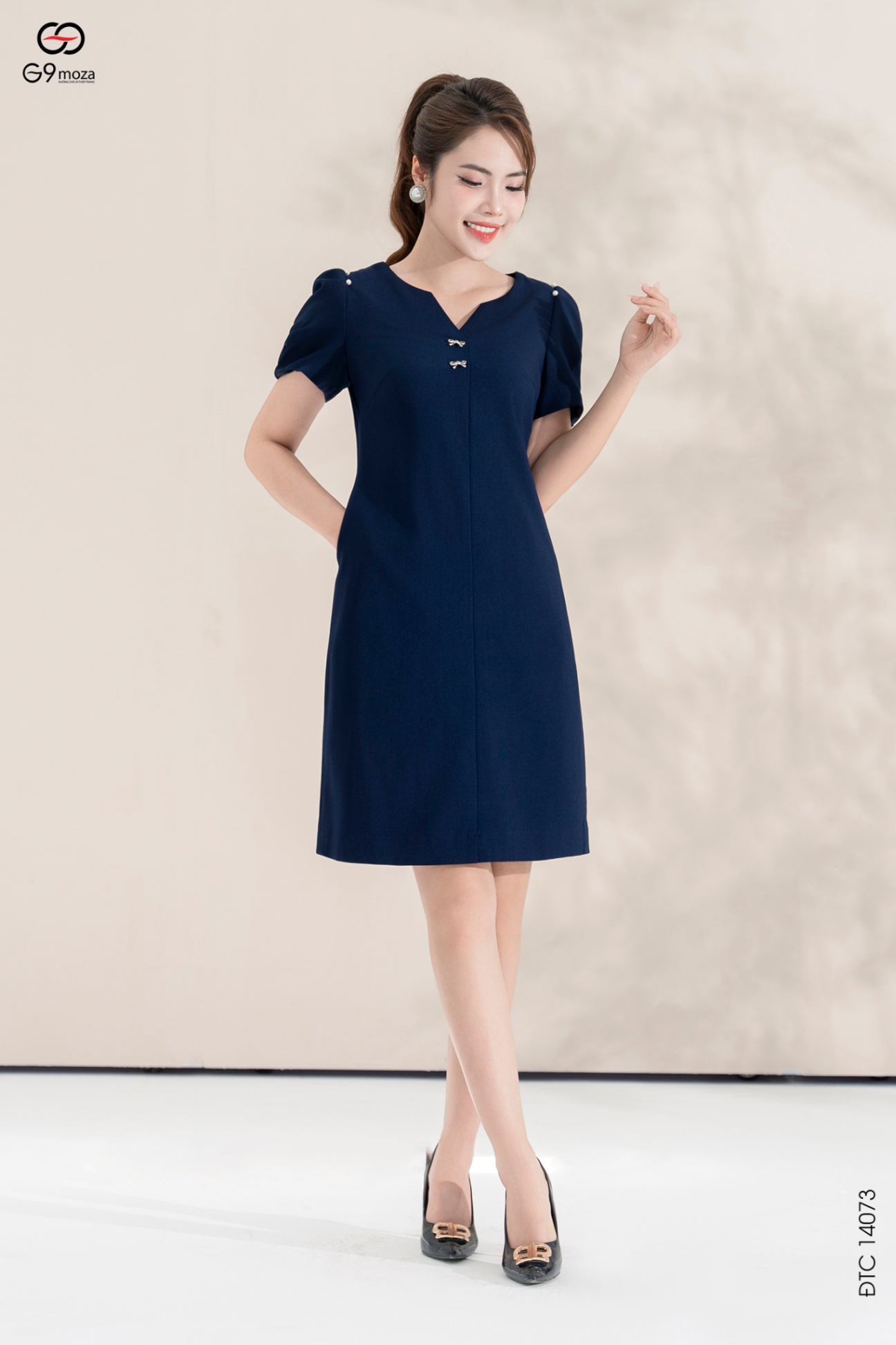 Đầm liền tay ngắn dáng suông 25S52ĐTCS14073-1