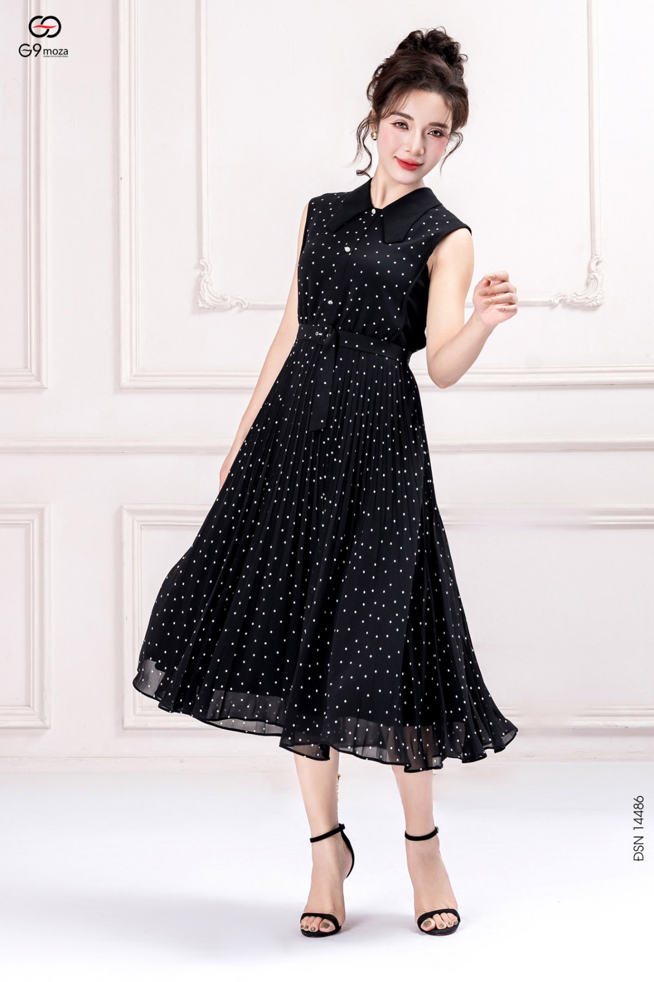 Váy sát nách dáng xòe xếp ly 25S56ĐSNDN14486-1