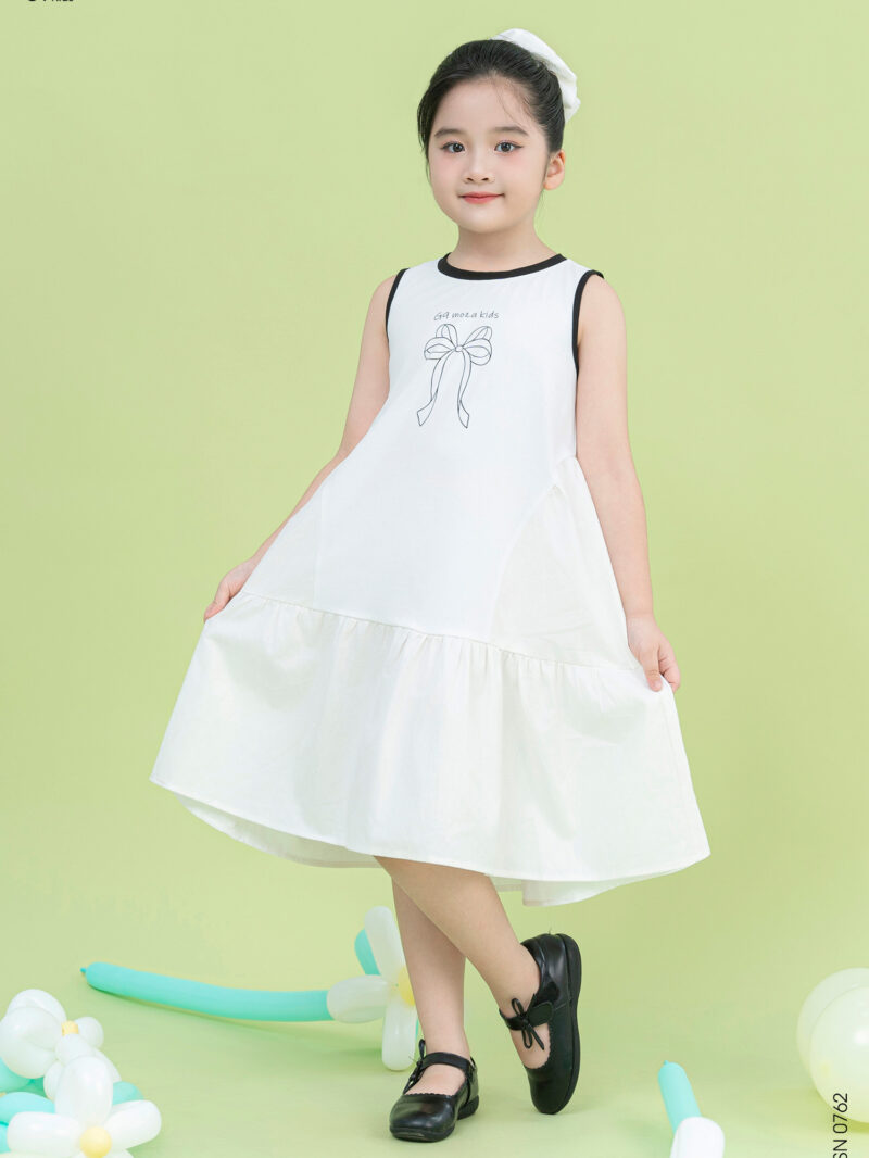 Váy sát nách in họa tiết chất liệu cotton cho bé gái 25S16BĐSN0762-1