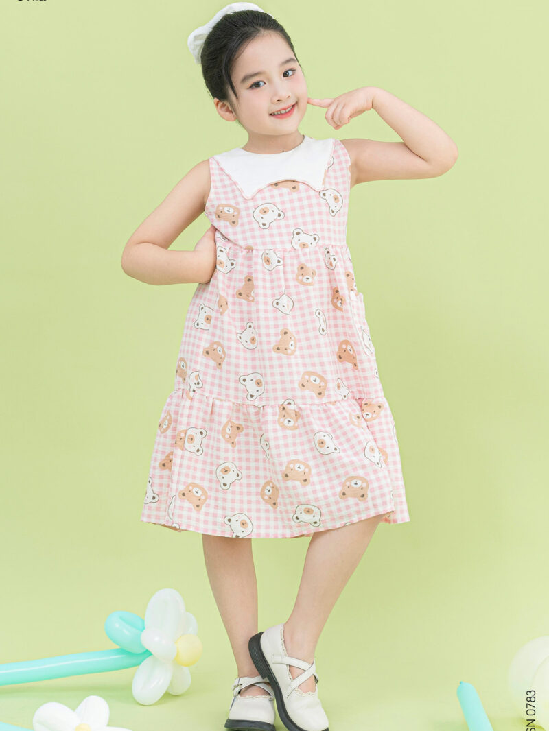 Váy sát nách họa tiết dễ thương chất liệu thô mềm 25S52BĐSN0783-1